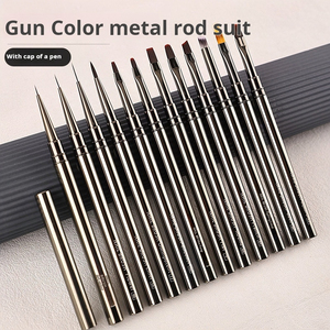 Ensemble de pinceaux pour gel UV à tête ronde, stylo de photothérapie, poils en nylon, pinceau professionnel pour manucure et nail art, vente en gros - Product Image 2