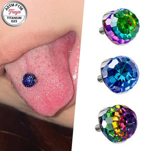 Bijoux de <span class=keywords><strong>piercing</strong></span> labret en titane et zircon coloré, boucles d'oreilles clous tendance pour filles, piercings de <span class=keywords><strong>langue</strong></span>, anneaux de nez, clous d'oreilles diamant - Product Image 1