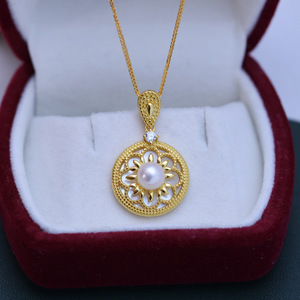 Collar de Perlas de Agua Dulce para Mujer, Casi Perfecto, con Gran Brillo, Cuentas Finas e Impecables, Cadena de Clavícula S925 - Product Image 1