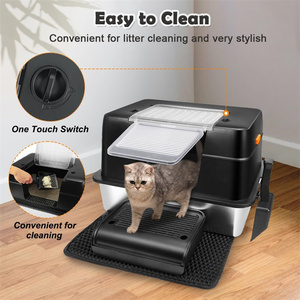 Extragroßes Katzenklo aus Edelstahl mit Hohem Rand, Vollständig Geschlossen für Einfache Reinigung und Geruchsbeseitigung – Großes Katzenzubehör - Product Image 3