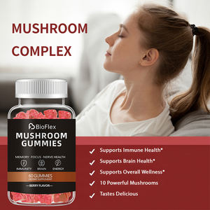 BioFlex Vente en gros Formule personnalisée Adaptogène Nootropique Complément alimentaire Saveur de baies Cordyceps Chaga Reishi et Lion's Mane Champignon Gommeux - Product Image 3