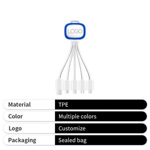 Câble de chargeur avec logo LED 2025, 3 en 1, multi Micro USB Type C, câble de charge rapide avec affichage LED - Product Image 4