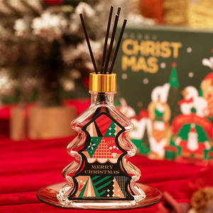 Vente flash - Flacon diffuseur <span class=keywords><strong>de</strong></span> parfum <span class=keywords><strong>en</strong></span> verre vide <span class=keywords><strong>de</strong></span> 200 ml <span class=keywords><strong>en</strong></span> forme d'arbre <span class=keywords><strong>de</strong></span> Noël unique avec couvercle et boîte personnalisée - Product Image 1