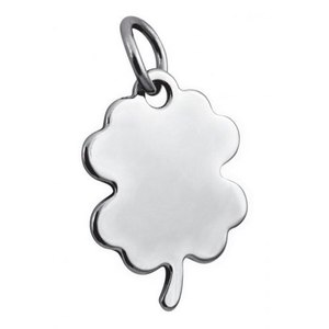 Colgante de trébol de cuatro hojas en plata de ley de 20x27 mm para la creación de joyería - Product Image 1