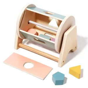 Caja de monedas de madera para niños, juguetes educativos Montessori para edades tempranas, cajón deslizante, juguetes de enseñanza para niños