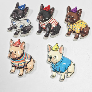 Aimants de réfrigérateur personnalisés en diatomite 3D, bouledogue français, aimants de réfrigérateur en diatomite mignons, décoration de la maison, cadeau - Product Image 1