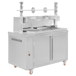 Poêle à <span class=keywords><strong>barbecue</strong></span> <span class=keywords><strong>verticale</strong></span> pour extérieur en acier inoxydable <span class=keywords><strong>Barbecue</strong></span> mobile à charbon de <span class=keywords><strong>bois</strong></span> avec machine à rouler électrique Shawarma - Product Image 2