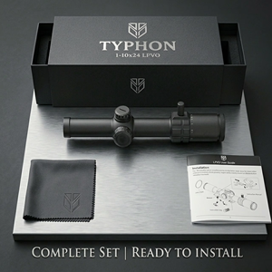 Mira Telescópica TYPHON SPECPRECISION 1-8X24 True 1x FFP LPVO |   Vidrio de Ultra Baja Dispersión ED |   Óptica de Caza Resistente al Agua y a los Golpes - Product Image 6