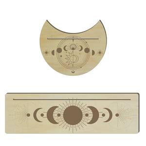 حامل بطاقات التارو على شكل قلب لعيد الهالوين، قاعدة خشبية صديقة للبيئة على شكل هلال، صندوق خشبي منقوش من ماركة جياهوي للتعليق على الحائط - Product Image 6