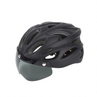 Casque de VTT avec phare et feu arrière intégrés, lunettes de protection ; Conception monobloc, visière magnétique, matériau PC+EPS, unisexe