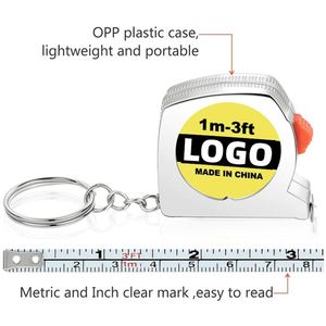 Cinta métrica de 3 pies al por mayor con llavero, acabado cromado duradero, regla retráctil, cinta métrica pequeña para suministro industrial en EE. UU. - Product Image 2