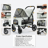 Pliant 4 roues chien poussette sac à dos Style Pet Carrier pour petits chiens et chats pour voyager shopping marche jouer