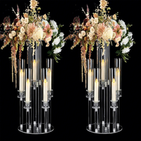 Chandeliers en acrylique transparent, décorations de table de mariage, vases à fleurs en cristal, accessoires décoratifs