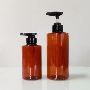 Hot Bán <span class=keywords><strong>Container</strong></span> Pet Nhựa Rỗng 300Ml 500Ml Màu Hổ Phách Màu Xanh Màu Xám Lash Điều Dầu Gội Chai Bao Bì - Product Image 2