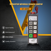 Télécommande et récepteur de grue industrielle étanches IP66 à 6 boutons, monovitesse, pour palan, interrupteur sans fil