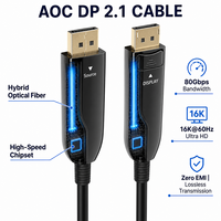 Câble AOC 2.1 80 Gbps Ultra-High Speed UHBR 20 pour 16K/8K/4K Taux de rafraîchissement élevé Certifié VESA