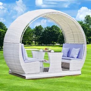 Outdoor Garden Furniture Patio Swings With Table Rattan Swing Leisure Chair