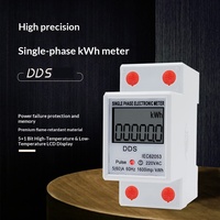 Meter Energi Digital Cerdas DDS Satu Fasa Layar LCD Tipe Rel 220V 2P Kelas Akurasi 1 60A Lintas Negara