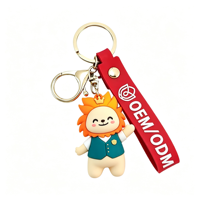 Porte-clés personnalisable en PVC 3D, design anime, résistant à l'usure, imperméable, léger, logo personnalisé, couleur et forme au choix, pour cadeaux d'entreprise, livraison rapide