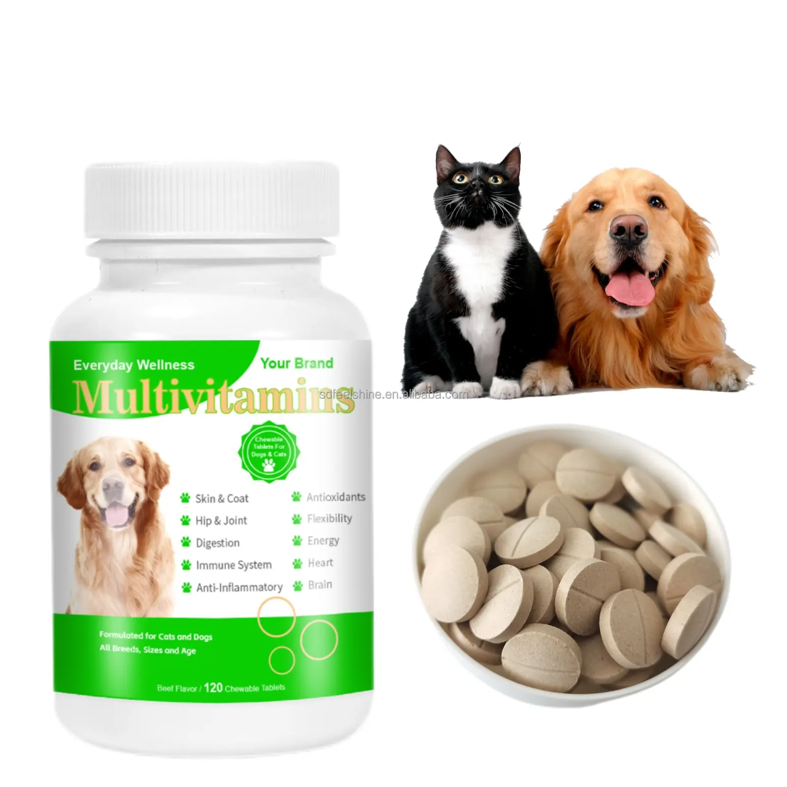 プライベートラベルドッグフード16in1マルチビタミン錠栄養マルチビタミン犬のビタミンとサプリメント