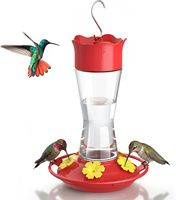 Comedero de Vidrio para Colibríes de 10 oz, a Prueba de Fugas, Ecológico y Ligero para Colgar en Exteriores