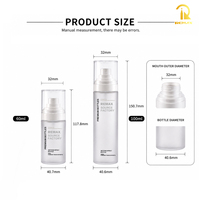 Flacon pulvérisateur transparent à fine brume de 60 ml et 100 ml avec pompe pour emballages de parfums, cosmétiques et produits de beauté