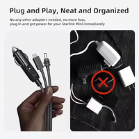 Kabel Starlink 3 in 1 DC ke DC dengan Kabel Charger Mobil Tipe C, Kabel Starlink untuk Internet Satelit V4 Gen4, Kabel Daya