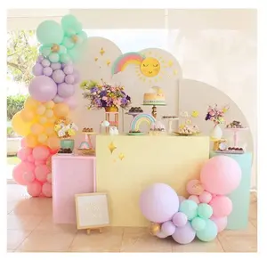 Pastel Unicorn Macaron balonlar Garland kemer kiti gökkuşağı bebek duş parti malzemeleri papatya doğum günü arka plan dekorasyon