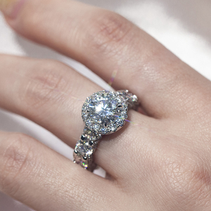 पूरी तरह से आइस्सानाइट डायमंड s925 स्टर्लिंग सिल्वर मोइससानाइट रिंग लक्जरी पास डायमंड टेस्टर कस्टम फैशन रिंग - Product Image 5