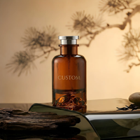 Flacon de parfum de luxe personnalisé en verre ambré 100 ml, base en forme de montagne, flacon de parfum vide avec vaporisateur, accepte l'impression de logo personnalisé