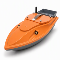 Perahu Umpan Plastik Yuerlang 12V Senyap dengan GPS, Tombol Satu Sentuhan untuk Kembali ke Rumah, Pengait & Jaring Pancing, Jarak Kontrol 400-500M