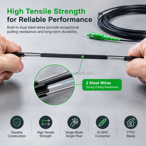 Cable de Conexión de Fibra Óptica Plano SC APC a SC APC FTTH, Cable de Bajada Tipo Mariposa G652D Monomodo para Red Óptica PON - Product Image 5