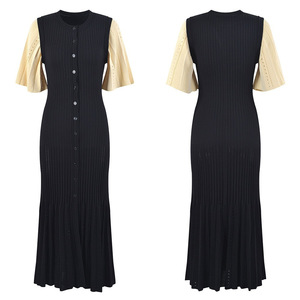 <span class=keywords><strong>Robe</strong></span> d'<span class=keywords><strong>été</strong></span> en maille pour <span class=keywords><strong>femme</strong></span>, coupe trapèze, col rond, <span class=keywords><strong>manches</strong></span> <span class=keywords><strong>courtes</strong></span> fendues, ajourée, haute qualité, vente en gros - Product Image 3
