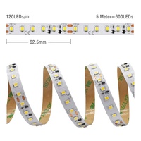 Bande LED à courant constant DC24V 120LEDs/m 2700-6000K SMD2835 Découpable pour l'éclairage des escaliers, 20 m/rouleau