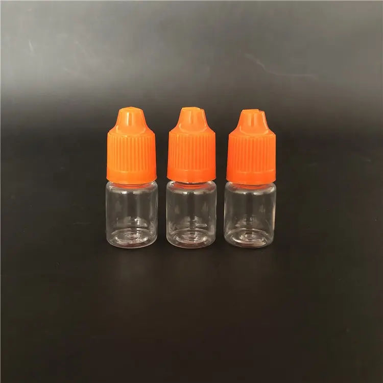 Fat Short 5ml Kind Manipulation sicher Evident Pet Plastic Clear Flasche mit schwarzer Kappe und Schraub spitze