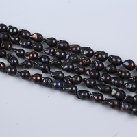 Perles d'eau douce naturelles baroques noires, vente en gros, 10-11mm