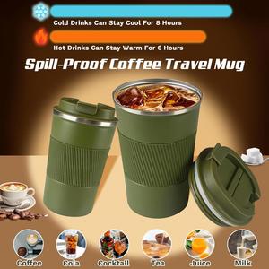 Custom logo Vacuum Insulated Tumblers <b>Ceramic</b> Liner Stainless Steel Travel Coffee Mug Leak-Proof Reusable Coffee <b>Cup</b> with Lid - Product Image 5