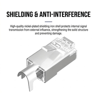Konektor RJ45 Ethernet Cat7 8p8c Modular Tanpa Pelindung Kabel Jaringan 8-inti