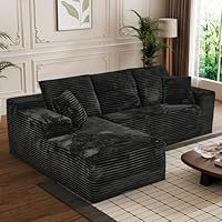 Deep Seat Compressed Sectional <b>Sofa</b>, Sponge Filled Polyester Couch for Living Room Hotel for Guest Room - Product Image 2