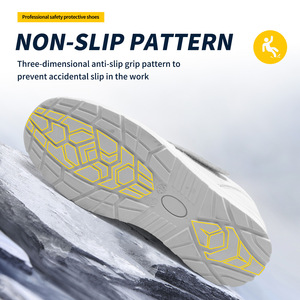 Zapatos de Seguridad JIANKUN Blancos con Suela de Goma, Puntera de Acero Anti-Impactos, Plantilla de Malla Compuesta, Tipo Zapatillas o Chanclas - Product Image 6