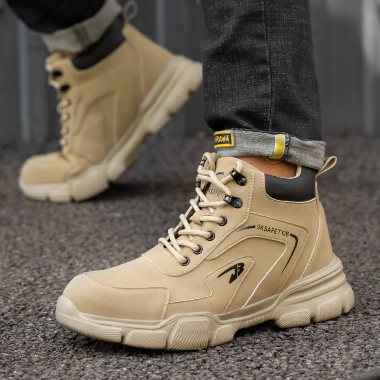 Free shipping high cut steel toe work Shoes Smash and Puncture Resistant Comfortable Safety Boots