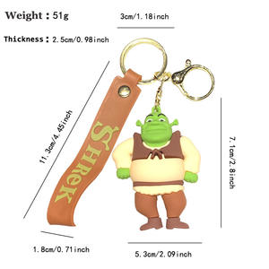 Chongjie Vente en gros Usine Sac Pendentif Dessin Animé Anime Personnages <span class=keywords><strong>Shrek</strong></span> 3D PVC Porte-clés Personnalisé Doux Fabriqué PVC Caoutchouc Porte-clés - Product Image 5