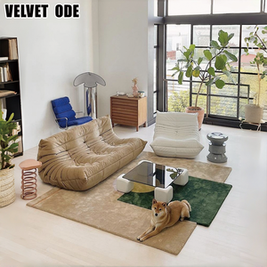 Échantillon disponible : Fauteuil Caterpillar chic parisien, adapté aux animaux <span class=keywords><strong>de</strong></span> compagnie, sans cadre, profil bas, plis profonds, inspiré du style To-go - Product Image 3