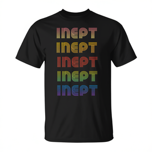 Inept Tee <b>Grunge</b> Vintage Style <b>T</b>-<b>Shirt</b> Black Unisex Adult Fit Crew Neck Short Sleeve Silk Screen Printing Promotional - Product Image 2