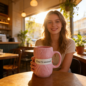แก้วเซรามิคลายถักน่ารัก แก้วกาแฟ แก้วนม ของชำร่วยงานแต่งงานสุดสร้างสรรค์ พร้อมโลโก้สั่งทำ ของขวัญมาแรงปี 2026 - Product Image 2