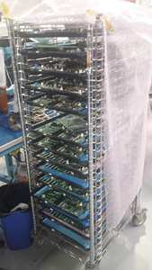 SMT antistatique <span class=keywords><strong>Chrome</strong></span> fil étagère chariot en acier au carbone ESD plateau chariot 4 \ "roues en caoutchouc OEM personnalisable PCB pour chariots à main - Product Image 6