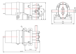 페이인시 C512-1500 맞춤형 EPDM 고무 소형 전기 DC 기어 펌프 (식음료 산업용 저압 12V 마이크로 디자인) - Product Image 3