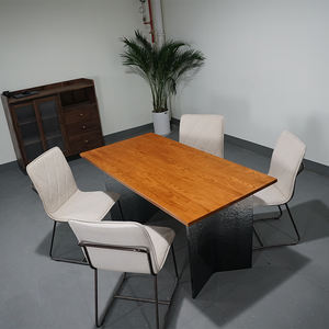 Tavolo da pranzo rettangolare moderno in <span class=keywords><strong>legno</strong></span> massello per sala da pranzo laboratorio ristorante dell'hotel con Design unico plancia per elegante - Product Image 4