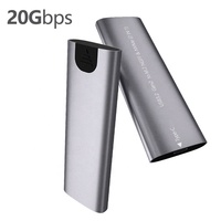 Casing Eksternal Hard Disk Komputer Portabel, Enclosure SSD Penyimpanan USB3.2 PCIe 20Gbps, Case USB Eksternal untuk M.2 SATA NVME SSD