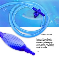 Siphon de nettoyage de gravier d'aquarium en plastique allongé, écologique, avec coussin d'air épaissi, pour le changement d'eau et le lavage du sable des aquariums, idéal pour les formes irrégulières